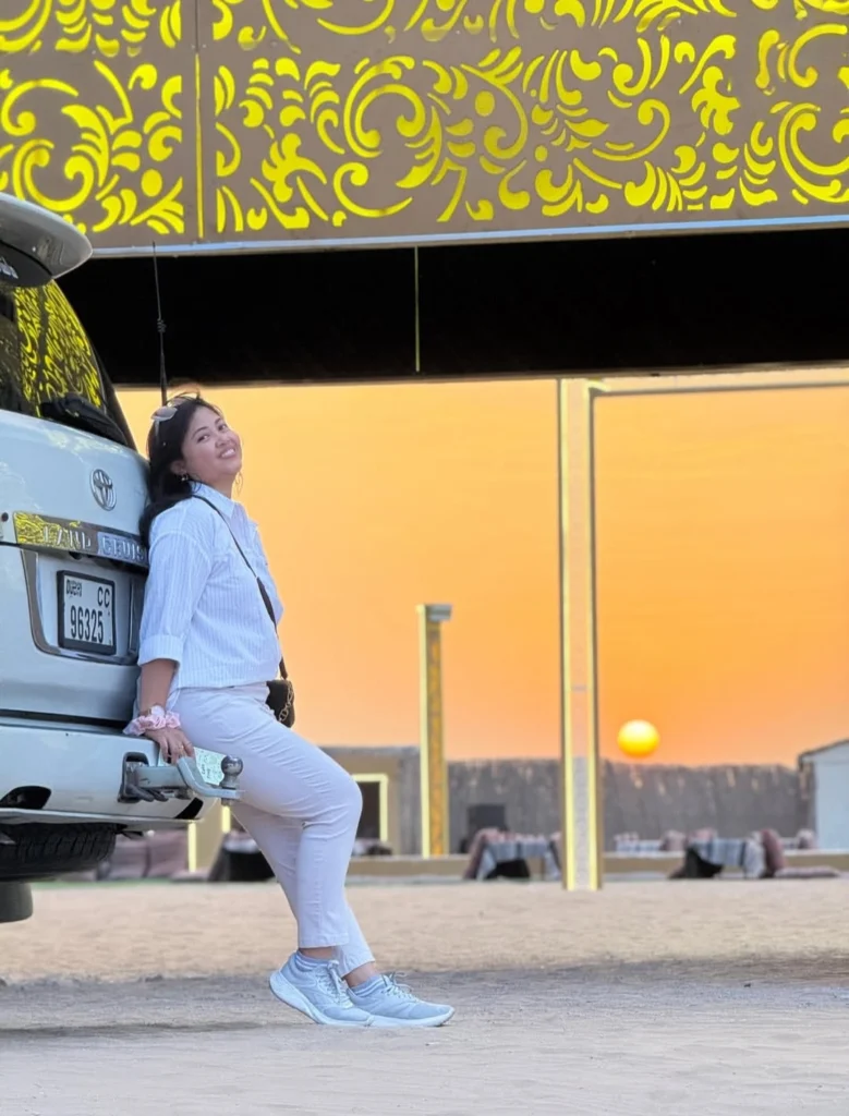 Guests enjoying Desert Safari Abu Dhabi Home Pickup Adventure